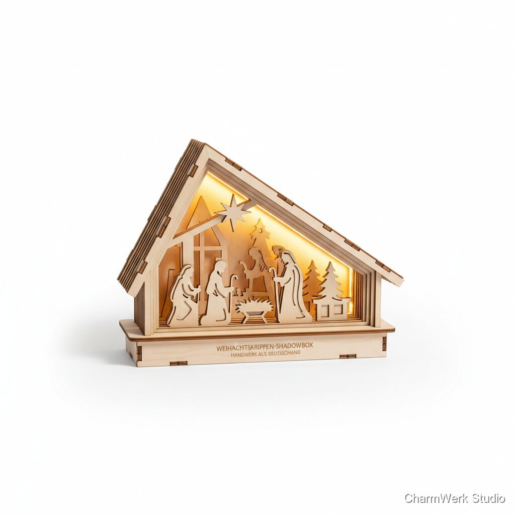 Weihnachtskrippen-Shadowbox zum Zusammenstecken
