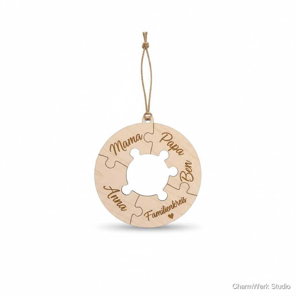 Weihnachts-Puzzle-Ornament „Familienkreis“