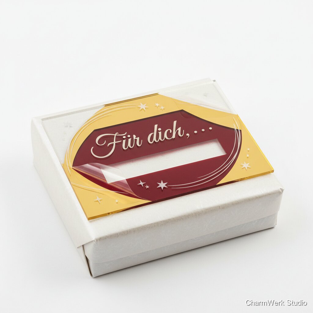 Acryl-Geschenkbox-Topper „Für dich“ mit Namen