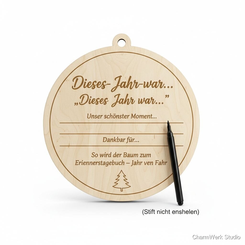 Weihnachts-Story-Ornament „Dieses Jahr war…“