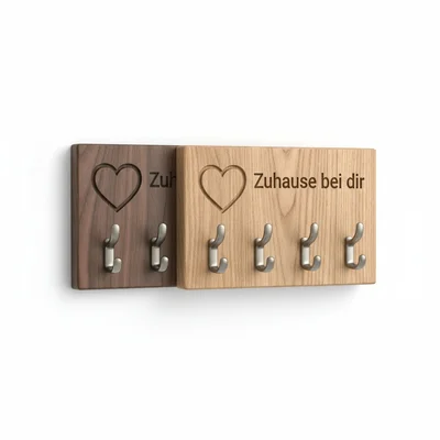 Wandhakenleiste „Zuhause bei dir“ mit Herz-Kontur