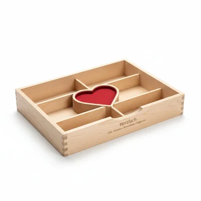 CNC-Dessous-/Krawatten-Organizer „Herzfach“