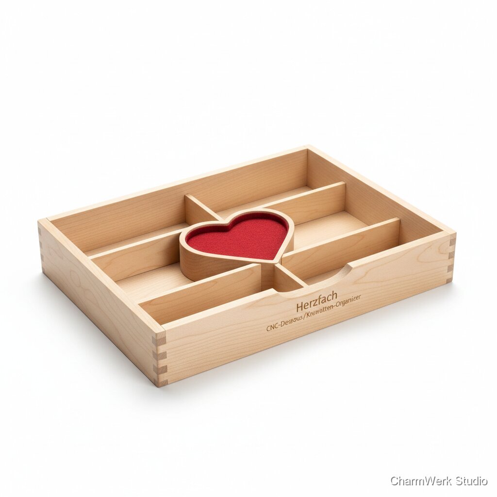 CNC-Dessous-/Krawatten-Organizer „Herzfach“