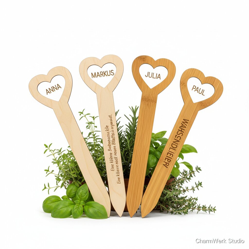 CNC-Pflanzenstecker-Set „Wachsende Liebe“