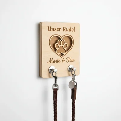 CNC-Hundemarken-/Leinenhalter „Unser Rudel“