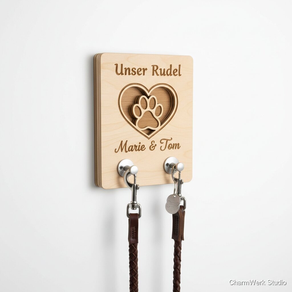 CNC-Hundemarken-/Leinenhalter „Unser Rudel“