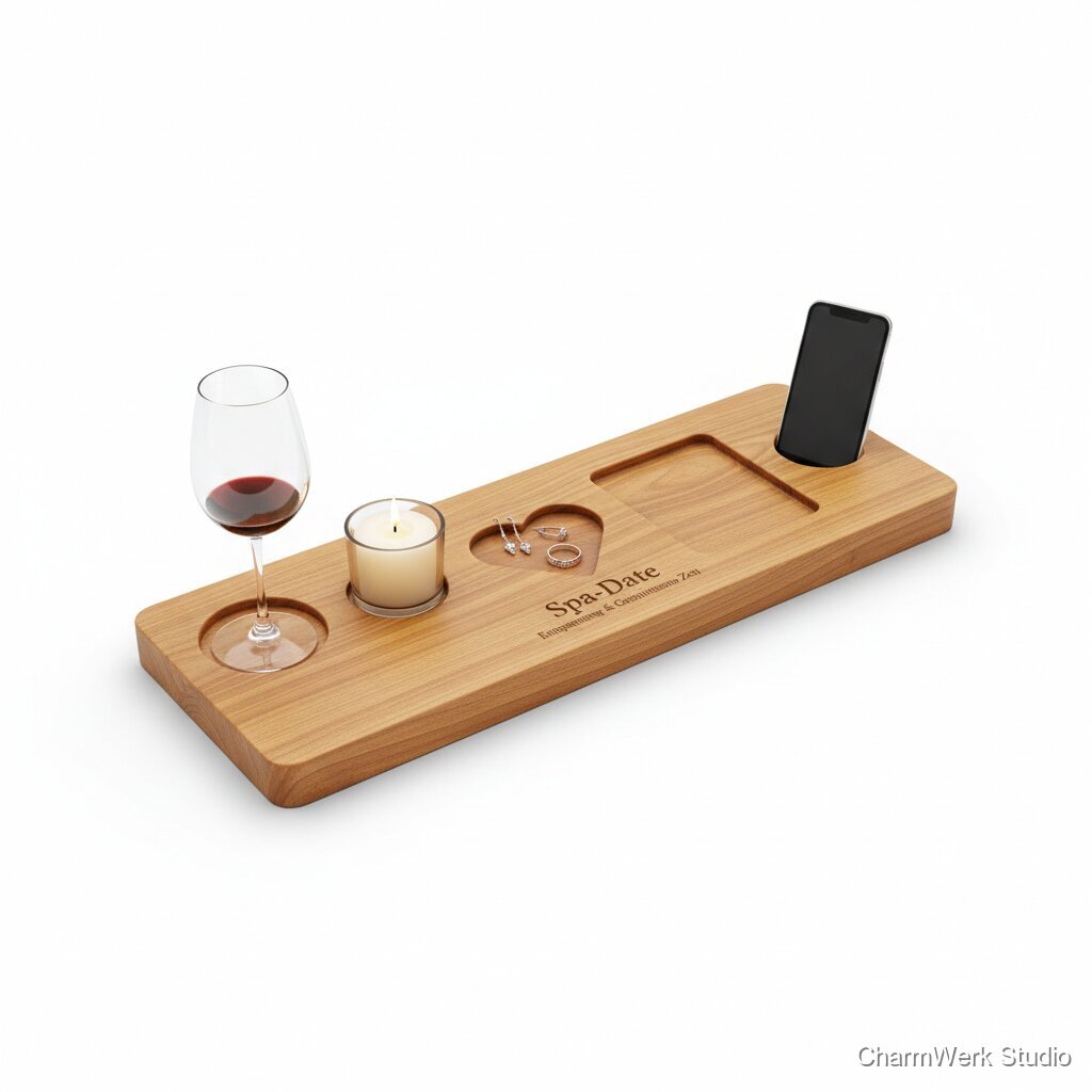 CNC-Badebrett „Spa-Date“ mit Herz-Aussparung