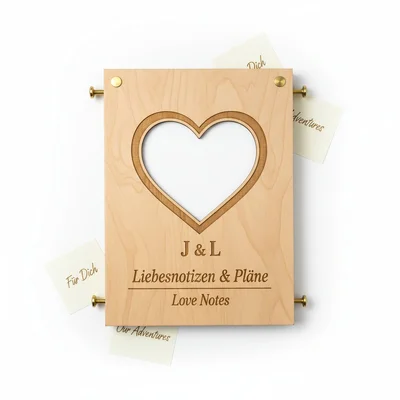 CNC-Notizbuch-Cover aus Holz „Love Notes“
