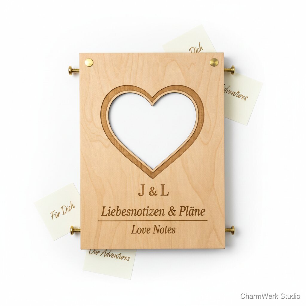 CNC-Notizbuch-Cover aus Holz „Love Notes“