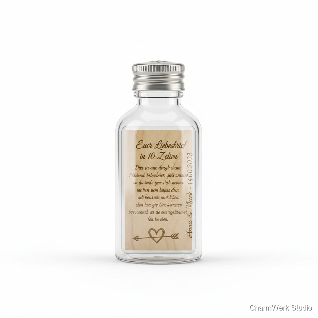 Graviertes „Liebesbrief“-Rollenspiel: Capsule & Karte