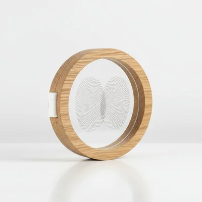 „Zwei Seelen“ Fingerabdruck-Medaillon als Standobjekt