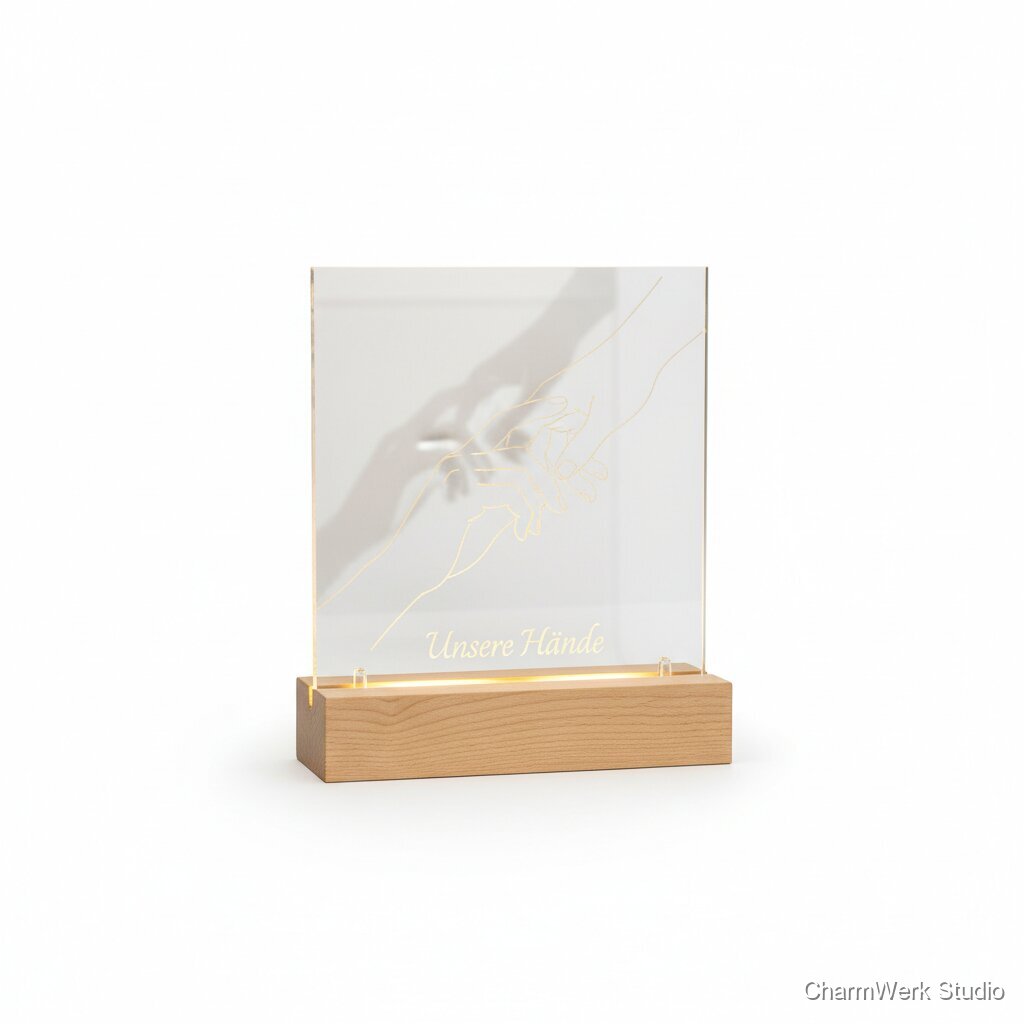 „Unsere Hände“ Kontur-Lampe als Layer-Schattenbild