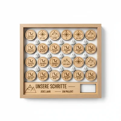 „Unsere Schritte“ Wander-Token im Displayrahmen