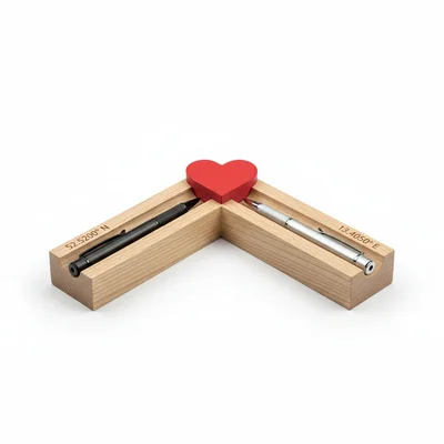 „Zwei Wege“ Doppel-Stifthalter mit Koordinaten