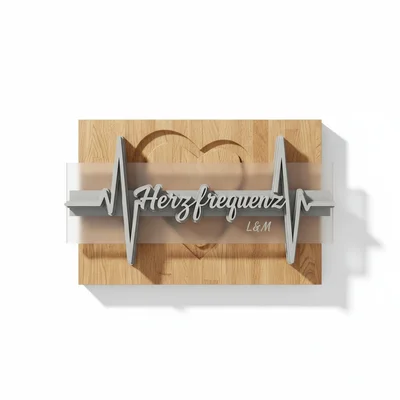 „Herzfrequenz“ Puls-Linie als Wandrelief