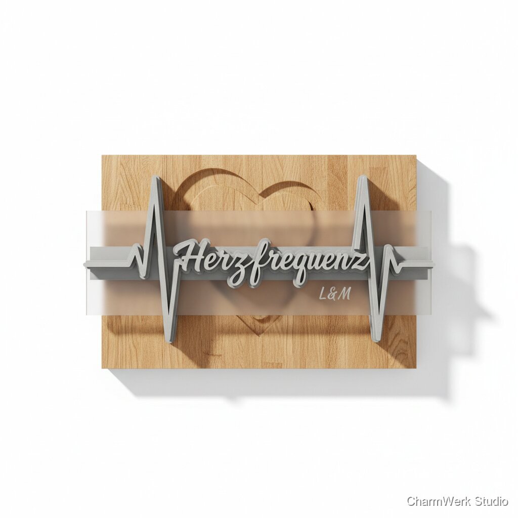 „Herzfrequenz“ Puls-Linie als Wandrelief